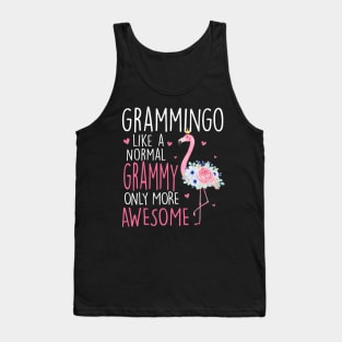 Flamingo Grammingo Like A Normal Grammy Floral Funny Grandma Tank Top